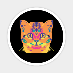 Serious cat abstract design Magnet